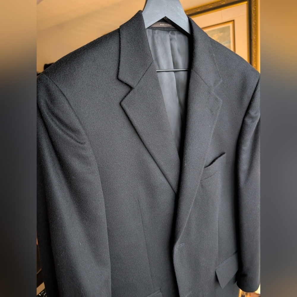 Tasso Elba Black 100% Cashmere Soft Blazer